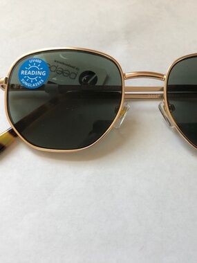 New Peepers Positano Reader Sunglasses Gold Aviator +2.50
